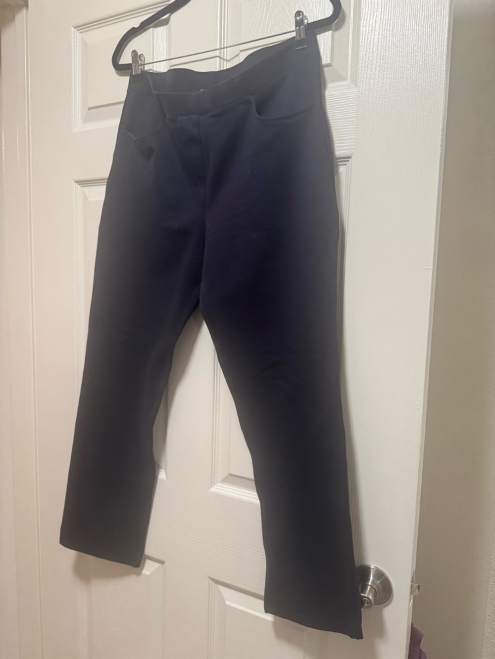 Quince Navy Ultra-Stretch Straight-Leg Ponte Pants - Picture 7 of 15